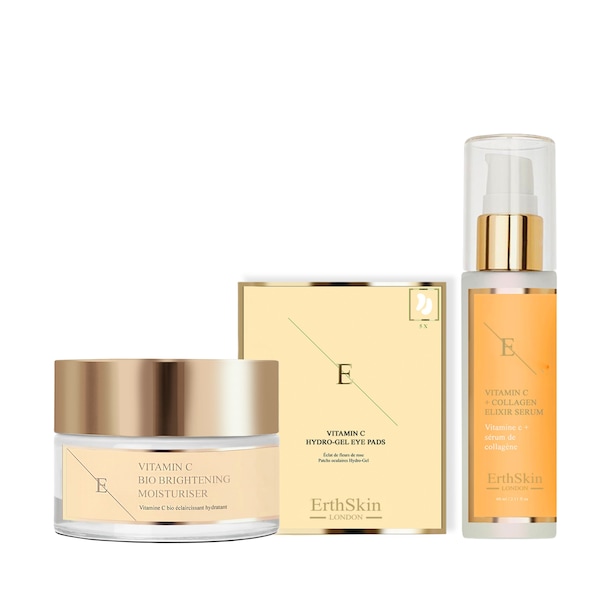 Erth Skin London Vitamin C Elixir Set: Serum 60, Moisturizer & Hydrogel Pads