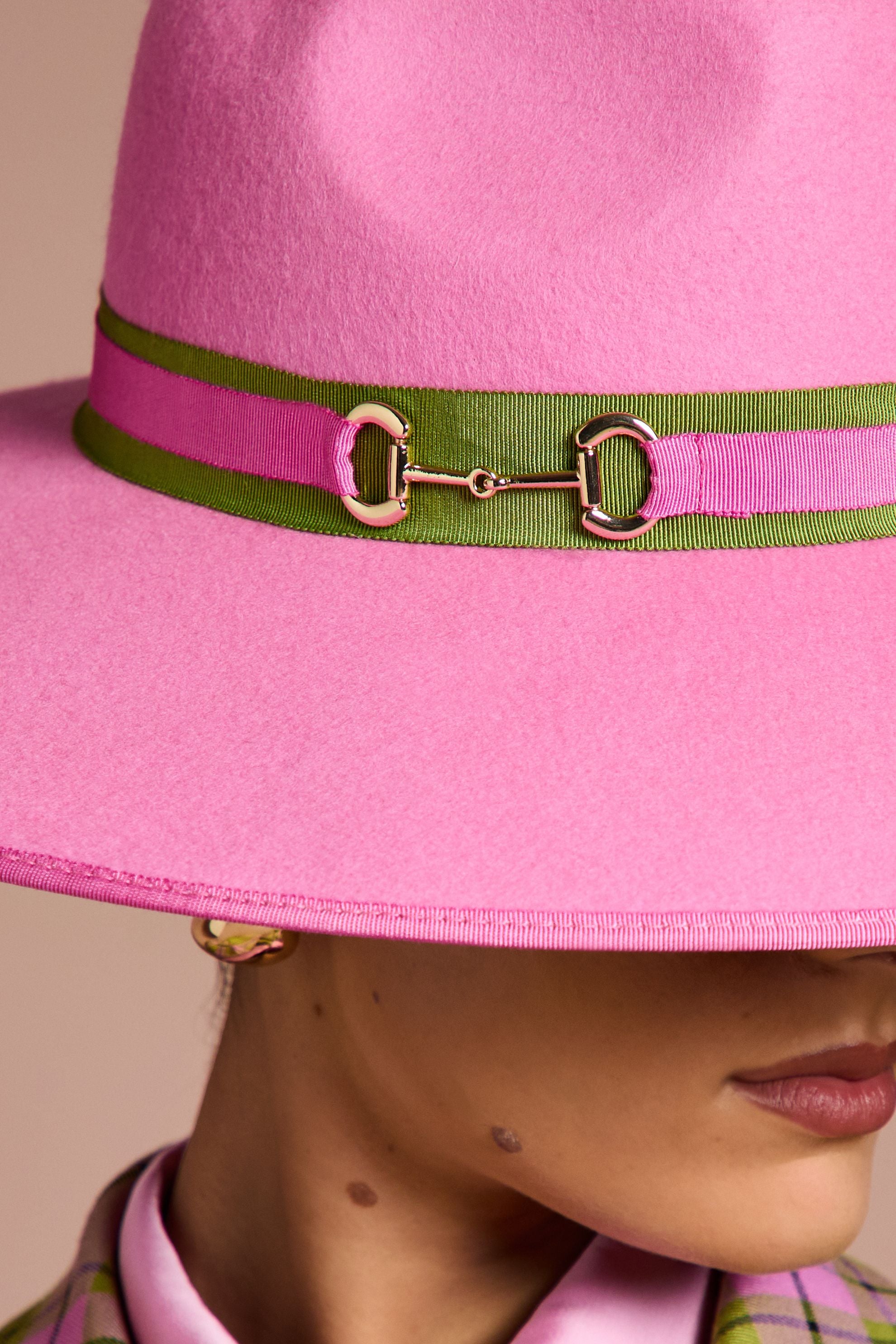 Coast Lisa Tan Fedora With Contrast Band Pink image 3