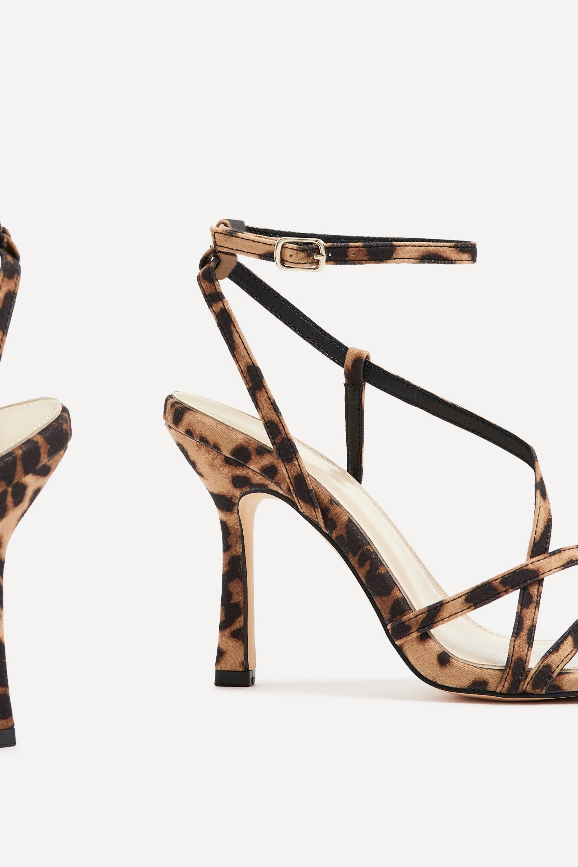 Linzi Savannah Leopard Print Faux Suede Strappy Stiletto High Heel image 5