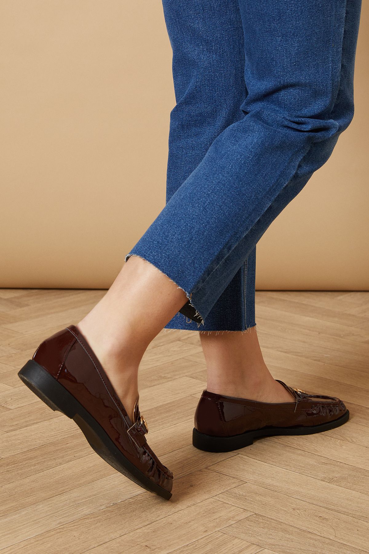 Oasis Brynn Faux Leather Snaffle Detail Loafers Oxblood image 3