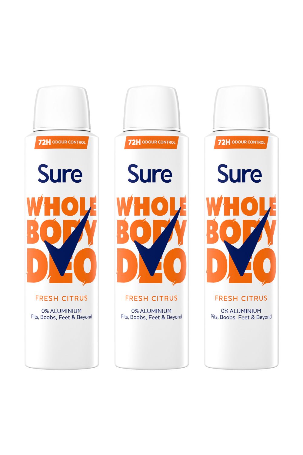 Sure Fresh Citrus Whole Body 'Deodorant Spray' Aluminium Free 150ml, 3pk image 1