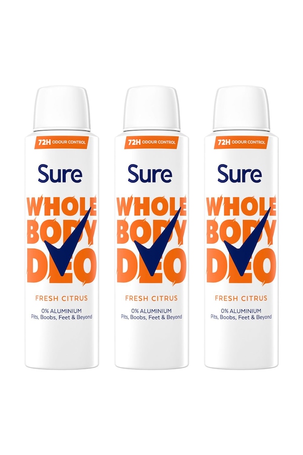 Sure Fresh Citrus Whole Body 'Deodorant Spray' Aluminium Free 150ml, 3pk