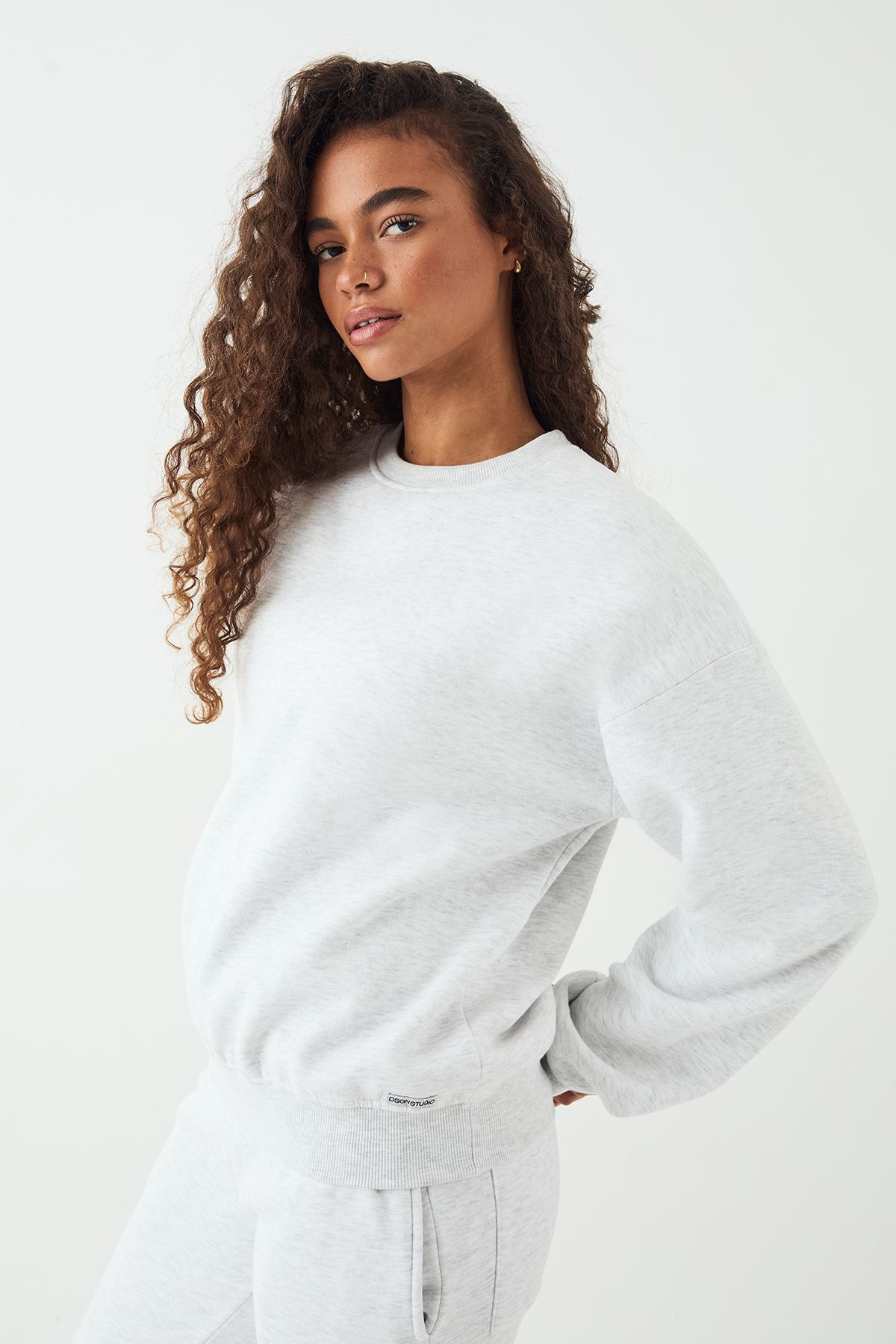 DSGN Studio DSGN Studio Crew Neck Oversized Sweatshirt Ash Grey image 1