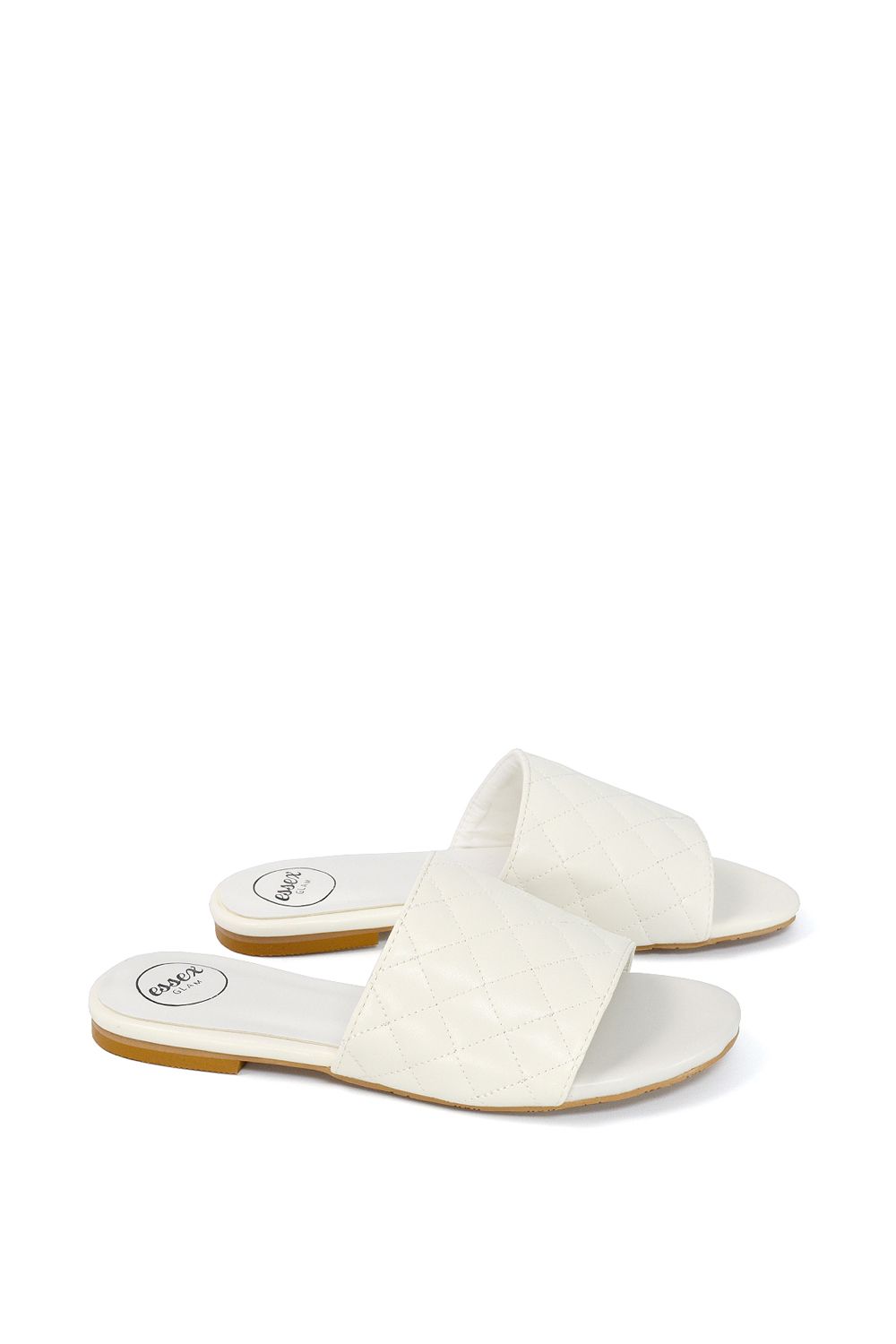 XY London 'Saylor' Quilted Detail Strappy Sandal Flat Sliders image 2