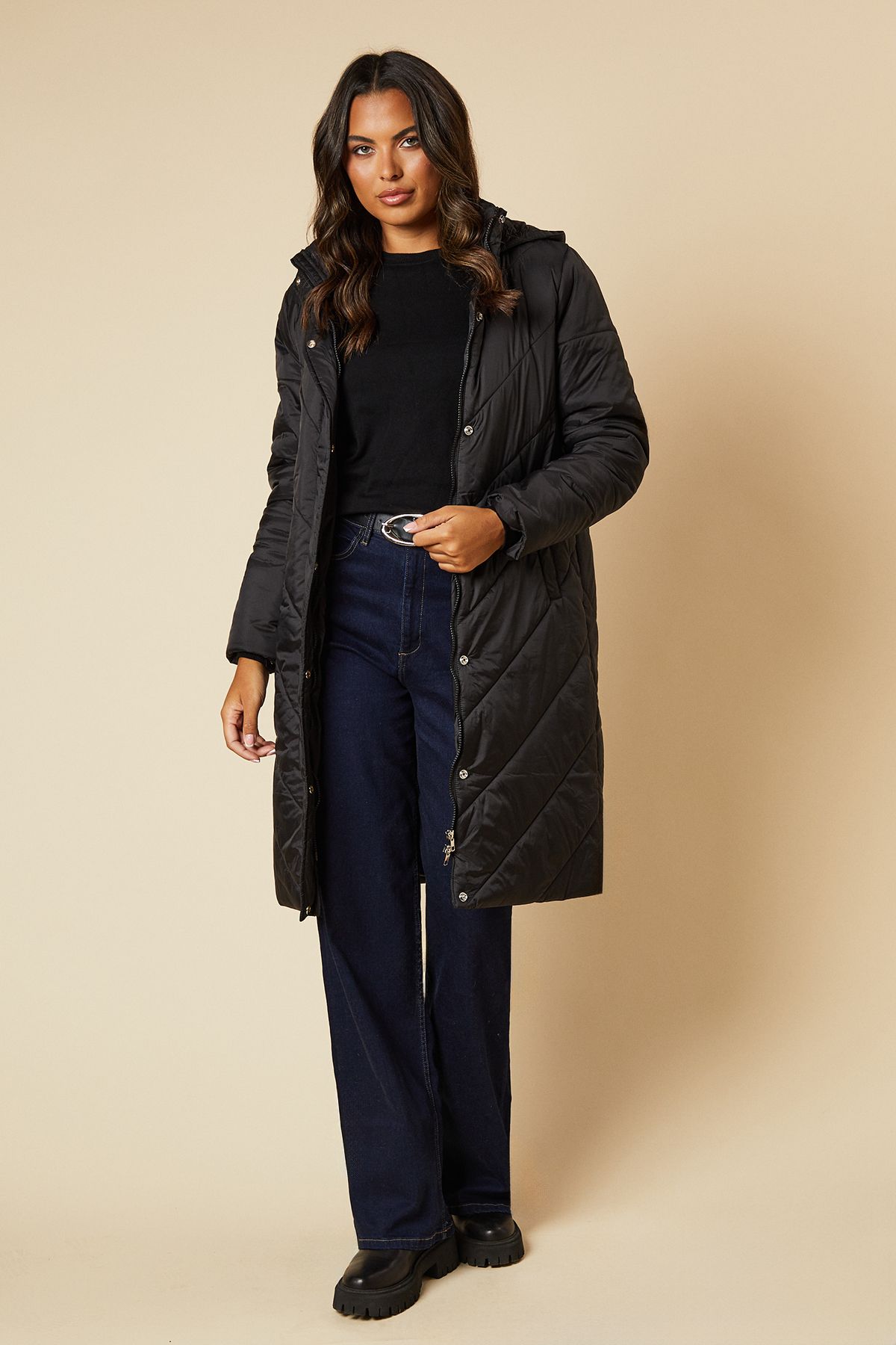 Dorothy Perkins Quilted Coat Black image 2