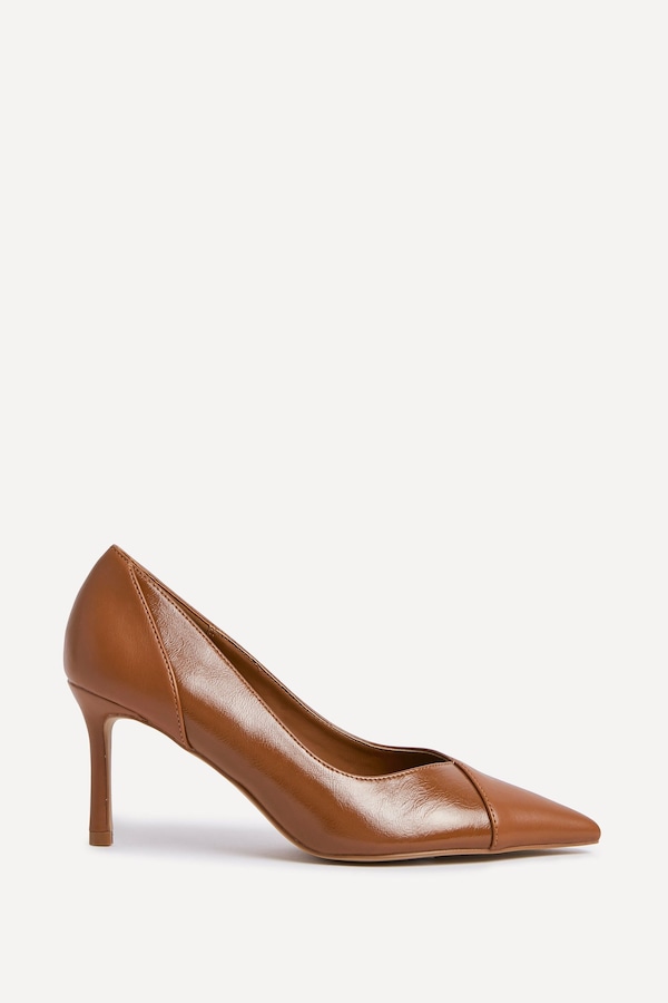 Linzi Gaia Tan Faux Leather Two Tone Court Heel