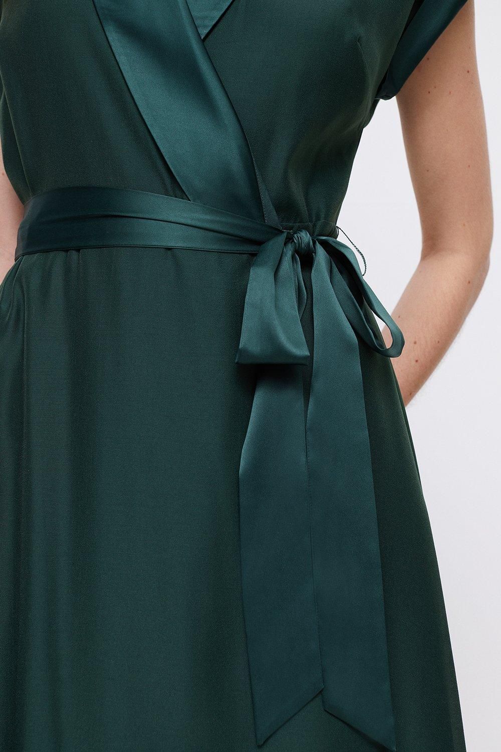 Coast Premium Organza Tuxe Wrap Midi Dress Forest image 5