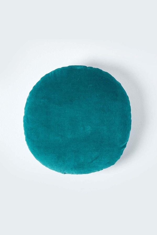Homescapes Velvet Cushion, 40 cm Round