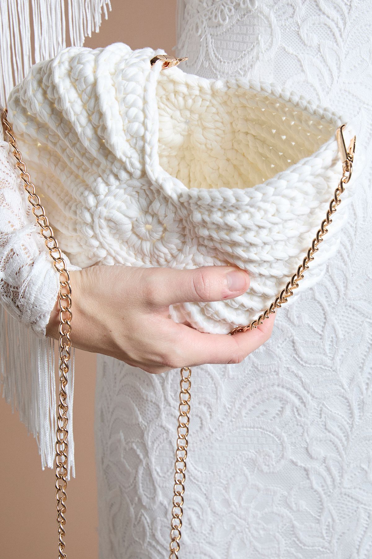 Coast Knitted Shell Grab Bag White image 3