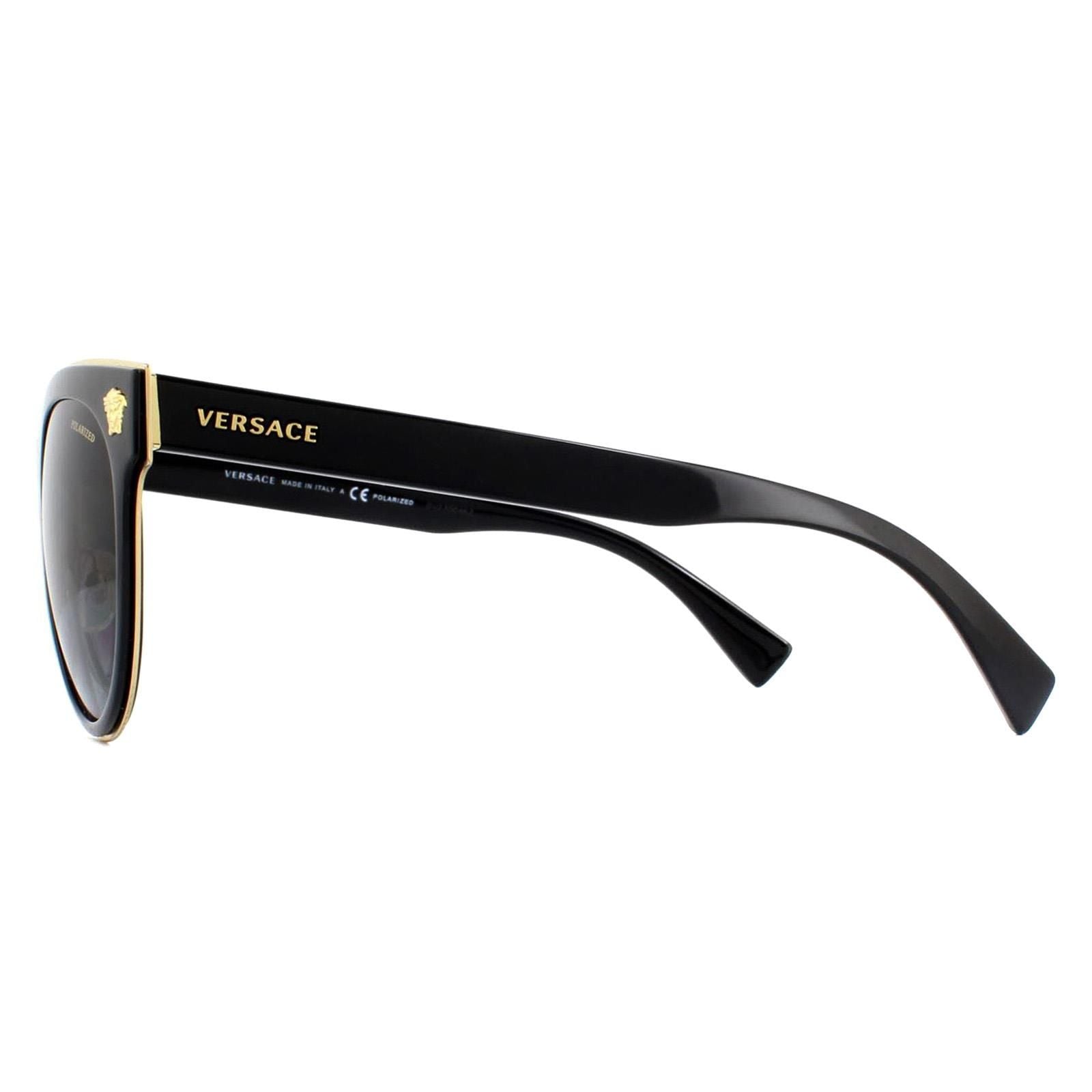 Versace Cat Eye Black Grey Sunglasses image 3