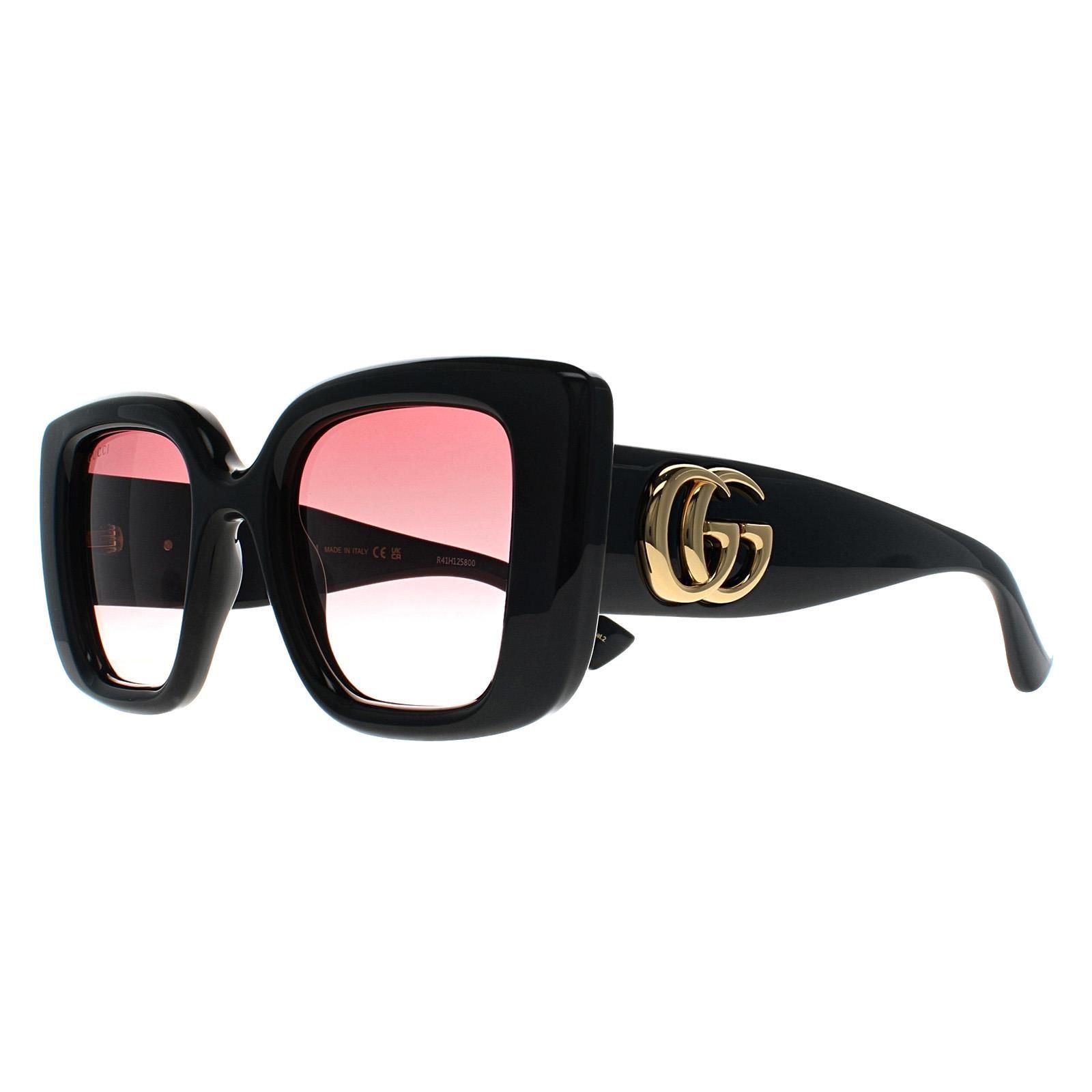 Gucci Square Shiny Black Red Gradient  GG1975S image 2