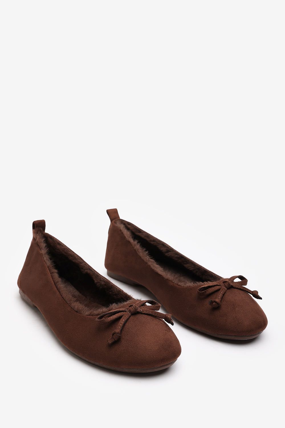 Where's That From 'Danica' Ballet Slippers with Faux Fur Lining and Bow Detail image 5