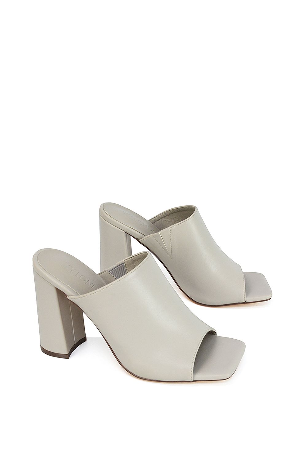 XY London 'Sunday' Square Toe Block High Heel Mule Peep Toe Sandals image 5