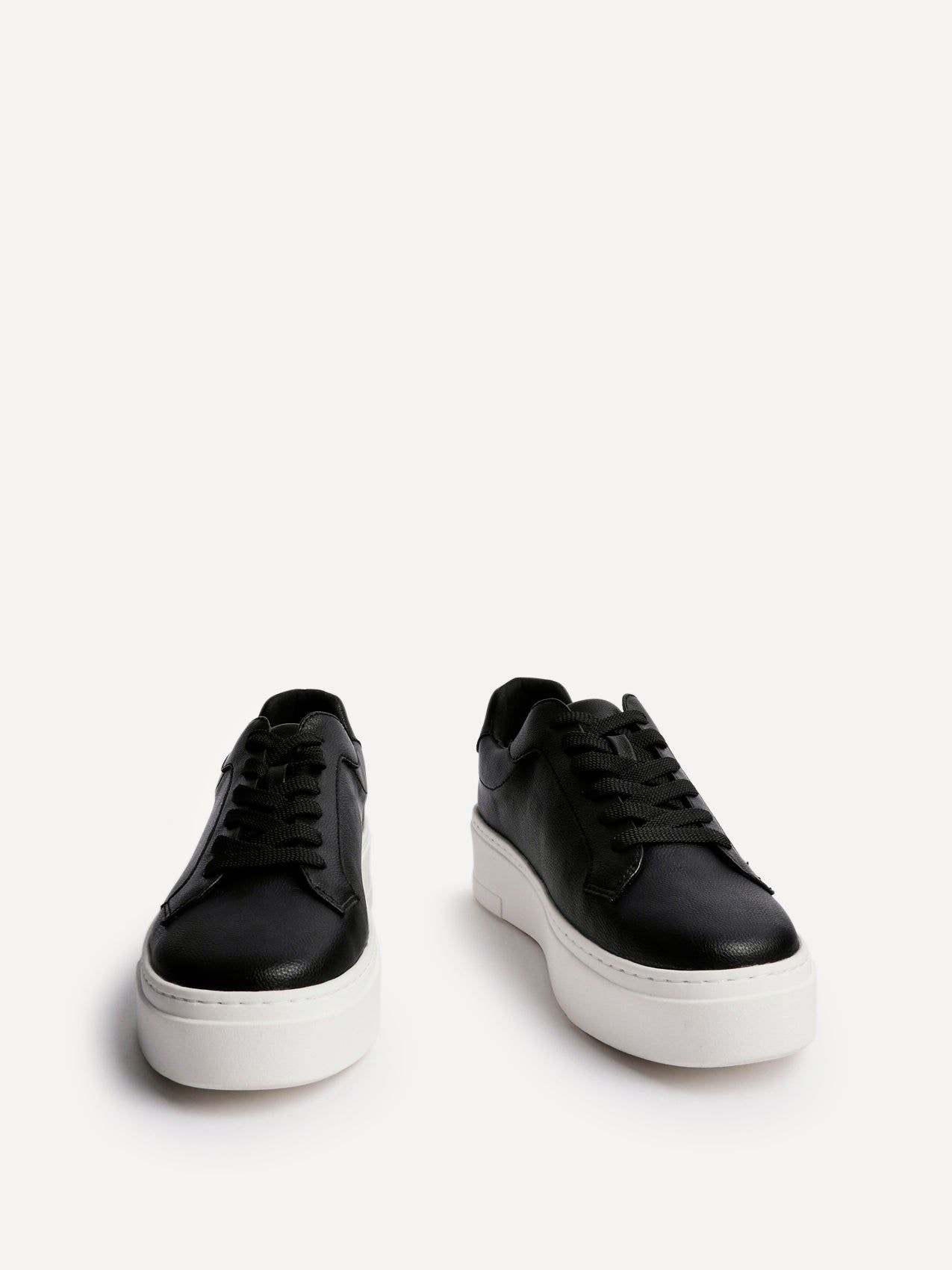 Linzi Jersey Black Faux Leather Trainers image 3