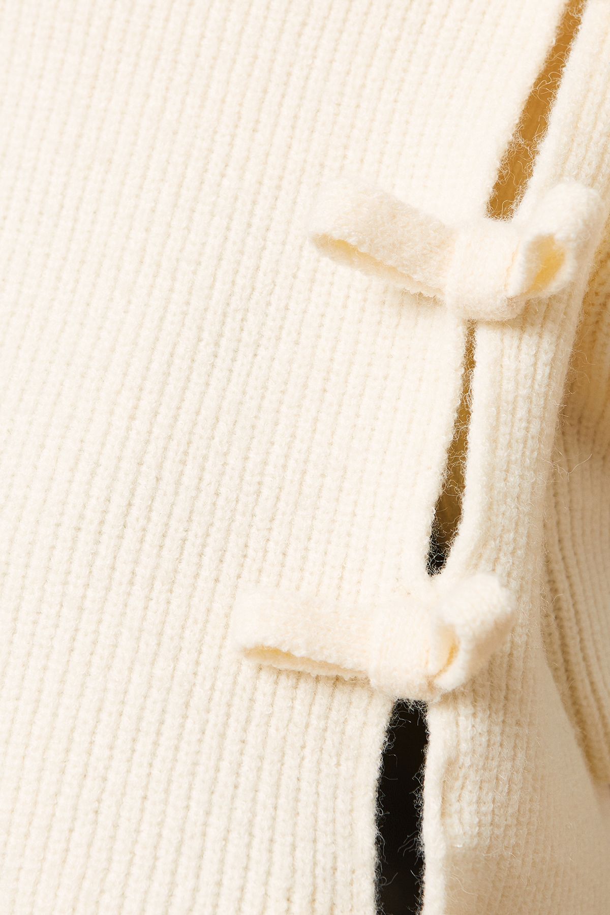 Oasis Bow Side V Neck Jumper Ivory image 5