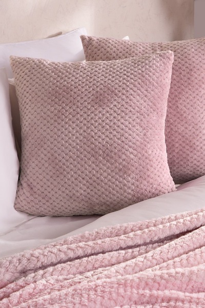 OHS 2 Pack of Waffle Fleece Square Cushion Covers