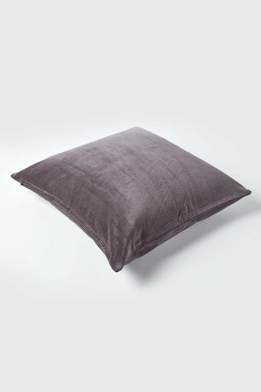 Homescapes Velvet Cushion Cover 100% Cotton, Soft & Machine Washable image 3