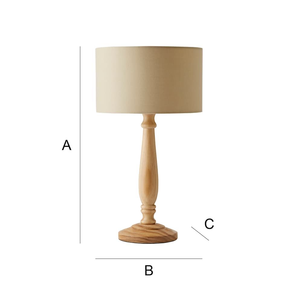 ValueLights Victoria Light Wood Traditional Table Lamp with Fabric Drum Shade and LED Bulb image 8
