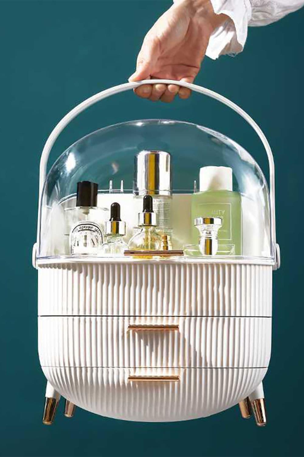 Living and Home Cosmetic Organizer Skincare Display Box With 2 Layers Of Storage Boxes And Transparent Lid image 5