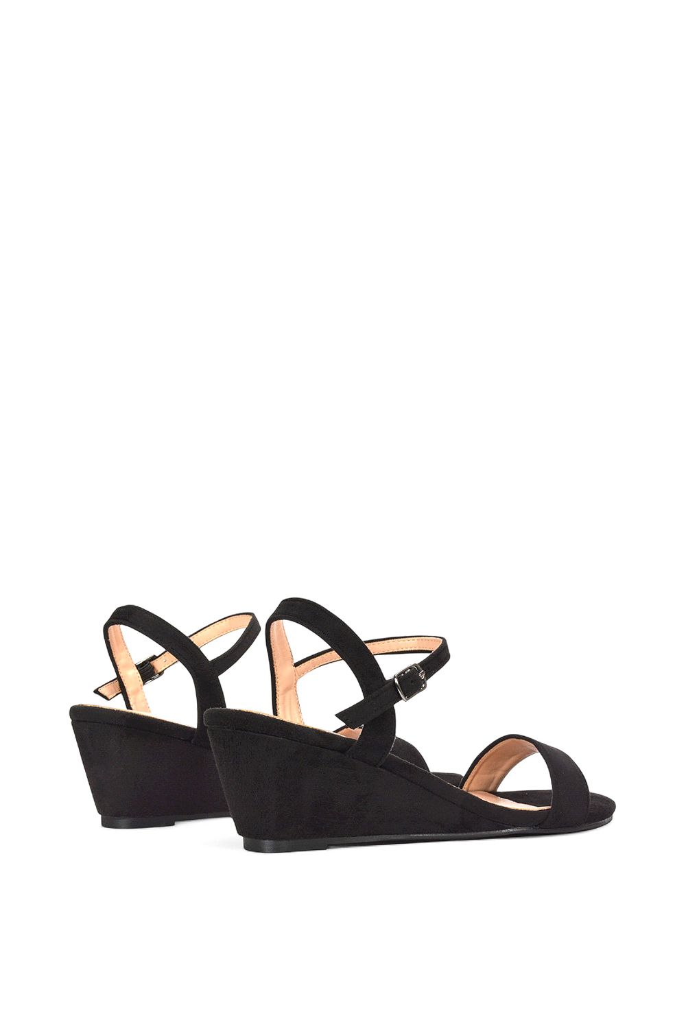 XY London 'Alissa' Open Toe Wedge Heel Sandals With Ankle Strap image 4