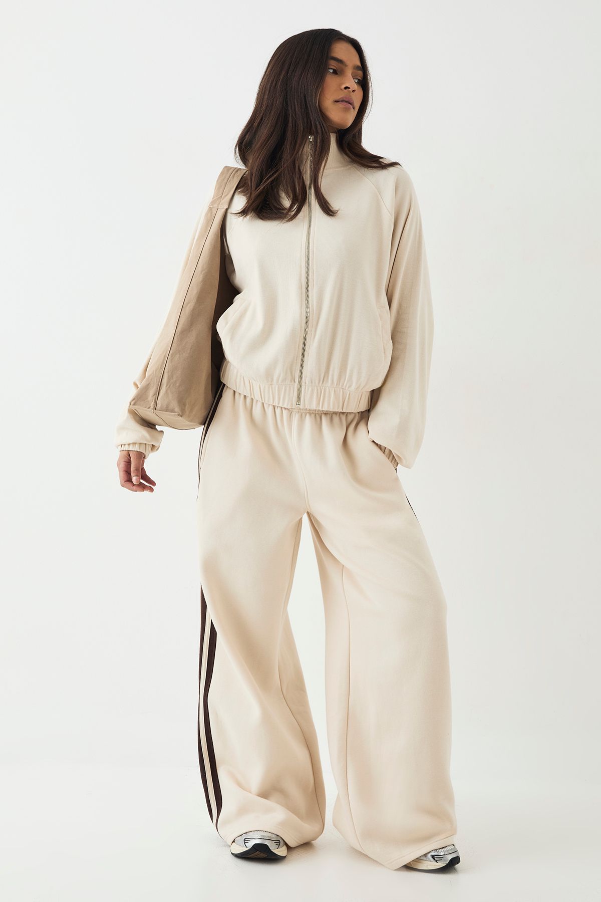 DSGN Studio DSGN Studio Rib Zip Through Funnel Neck Bomber Stone image 3