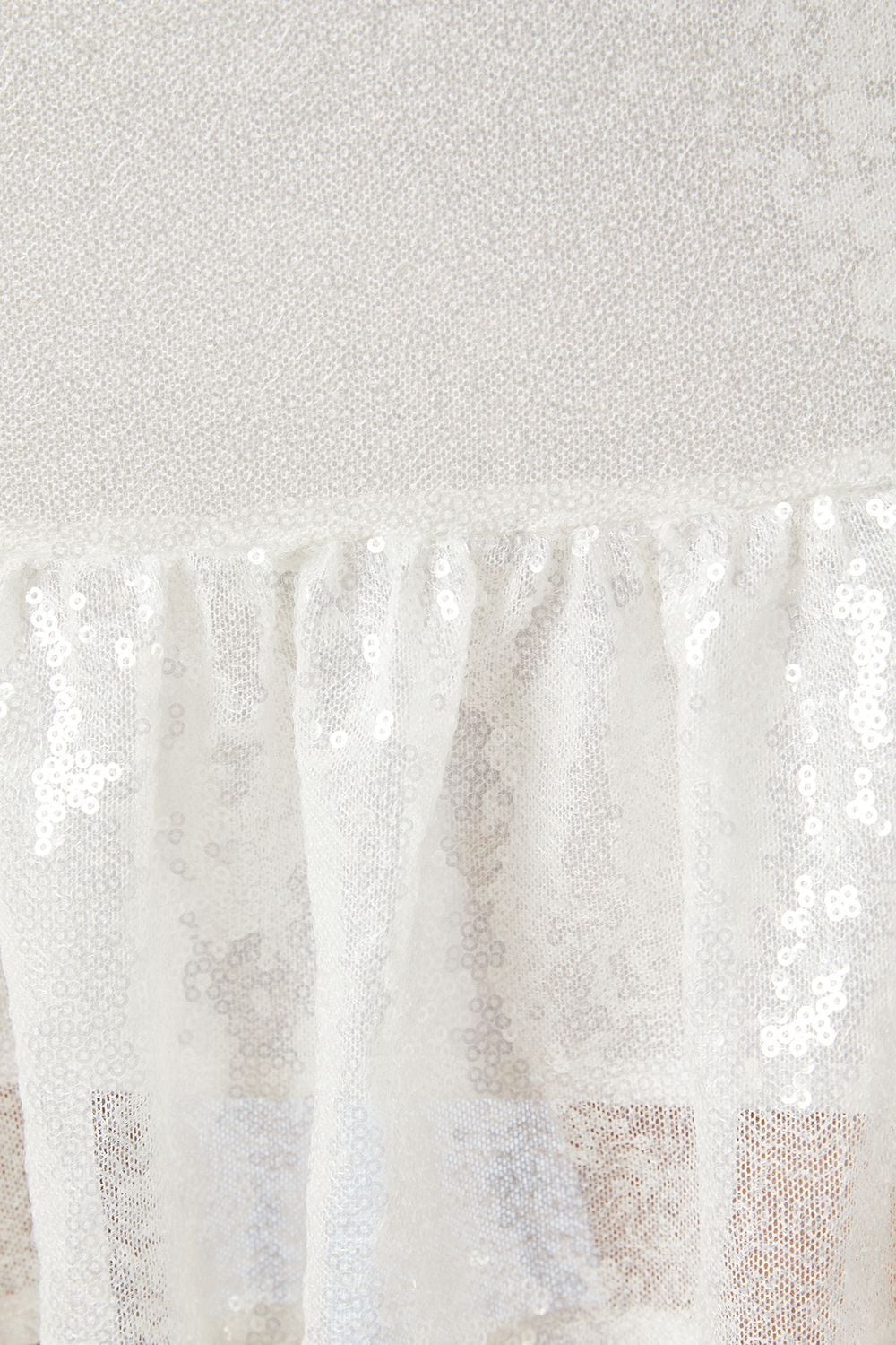 Oasis Sweetheart Puff Sleeve Sequin Bridal Mini Dress Ivory image 5