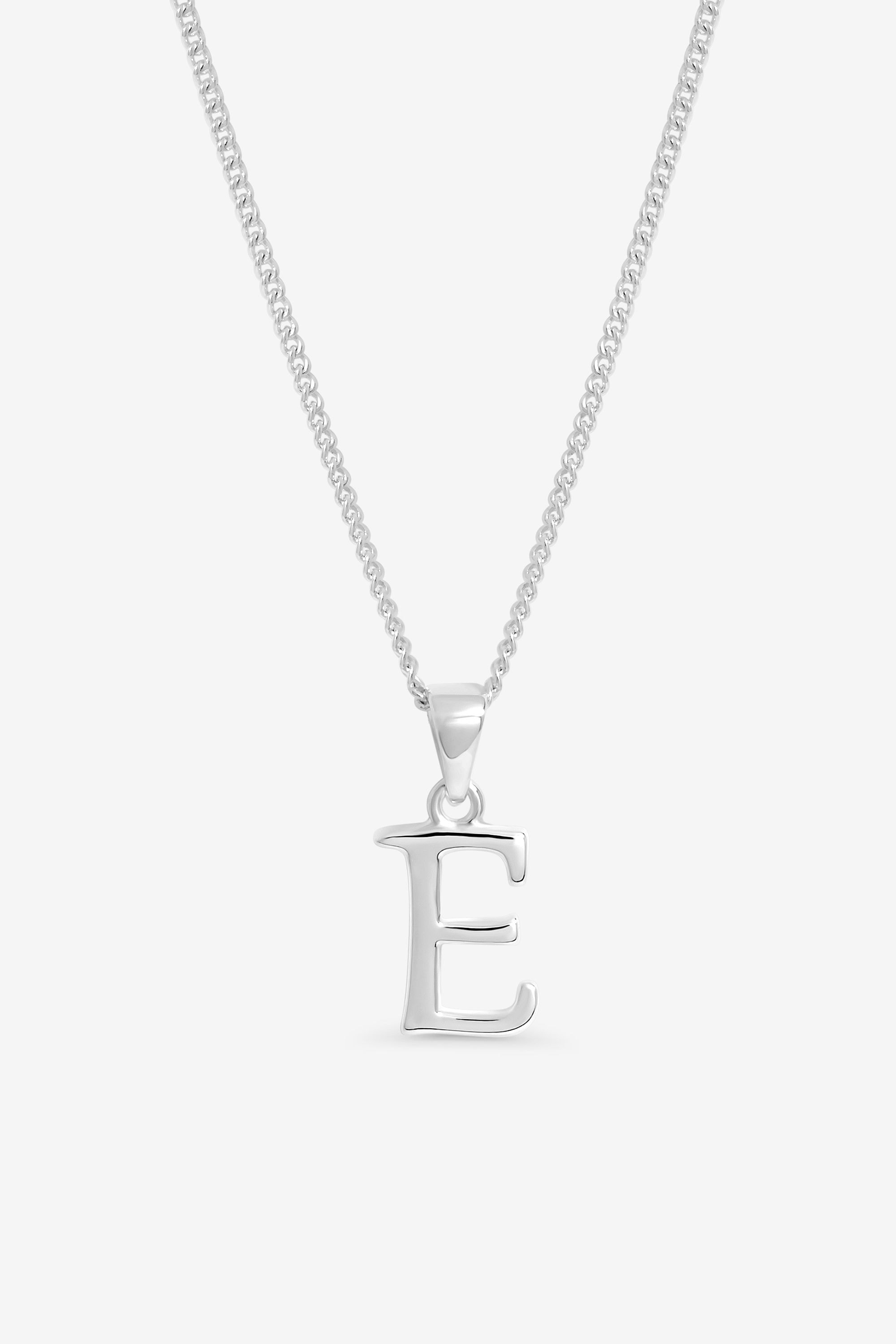 Simply Silver Sterling Silver 925 Initial Pendant - E image 1
