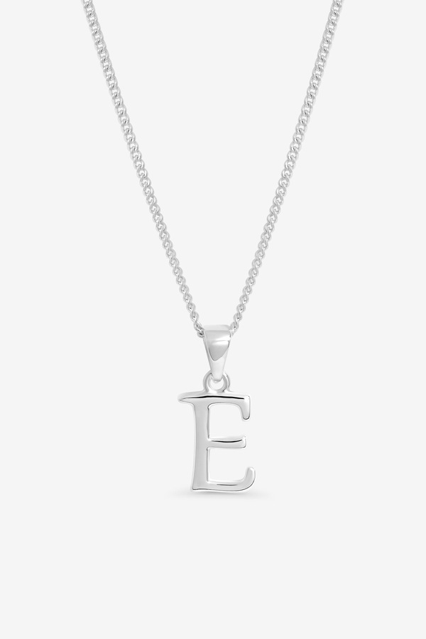 Simply Silver Sterling Silver 925 Initial Pendant - E