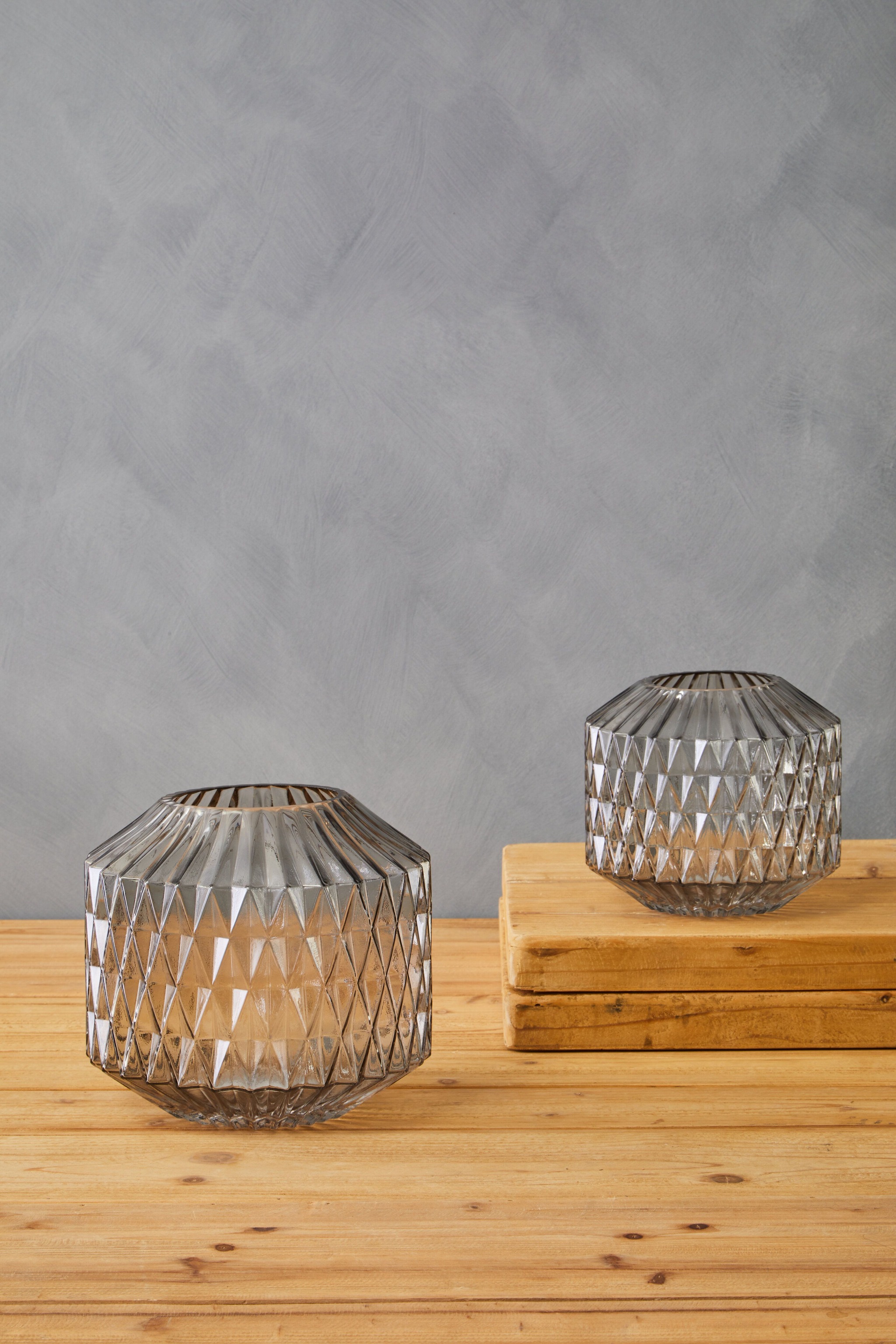 Orsina Brice Large Grey Glass Vase image 2