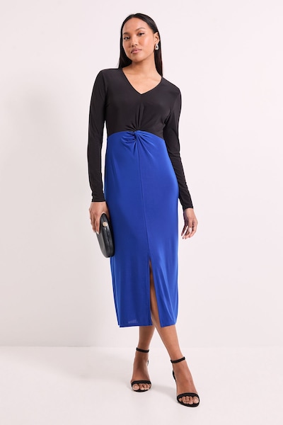 Principles Twist Knot Detail Jersey Midi Dress Cobalt
