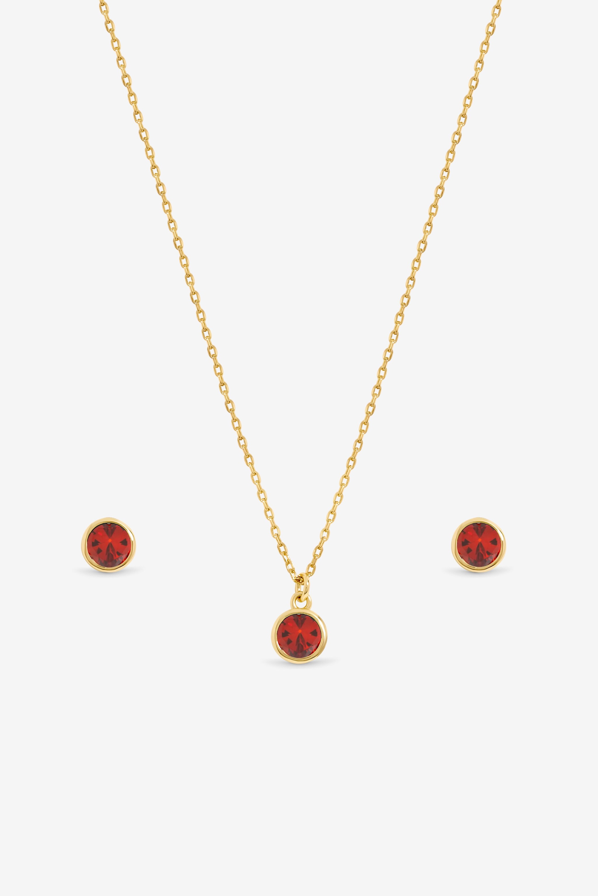 Jon Richard 14Ct Real Gold Plated Birthstone Bezel Set - July - Gift Boxed image 2