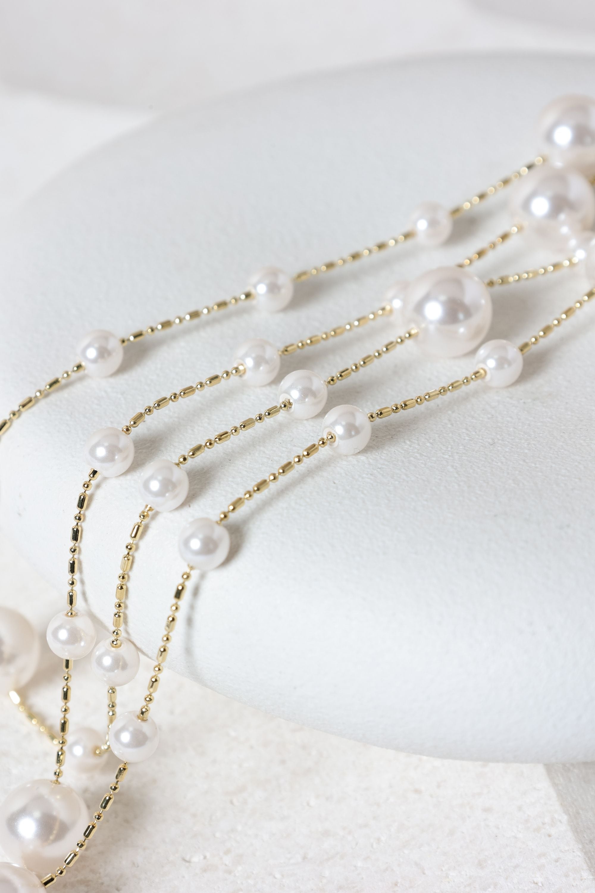 Jon Richard Gold Plated Mixed Pearl and Gold Chain Rope Necklace image 3