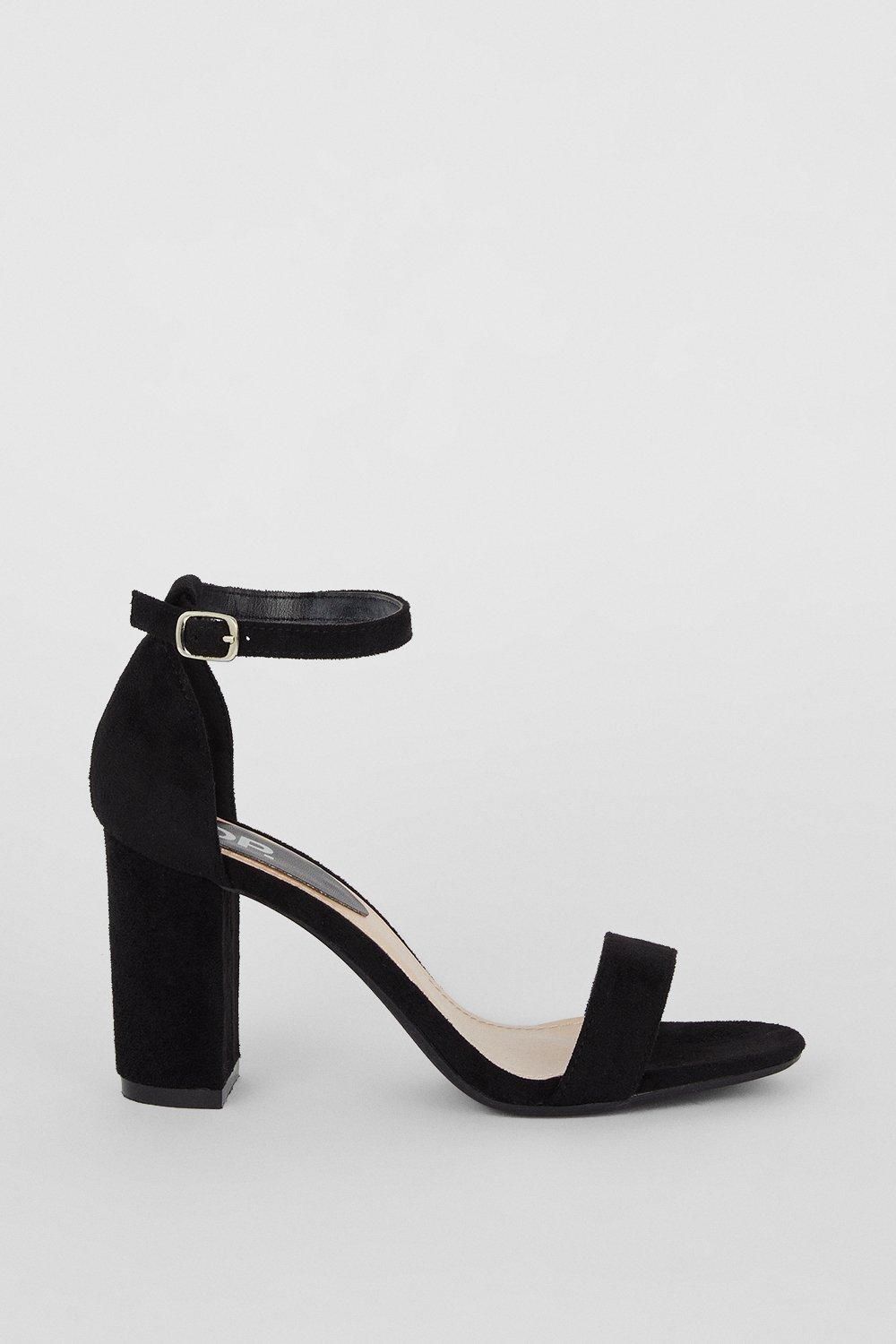 Dorothy Perkins Spark High Block Heel Sandals Natural Black image 2