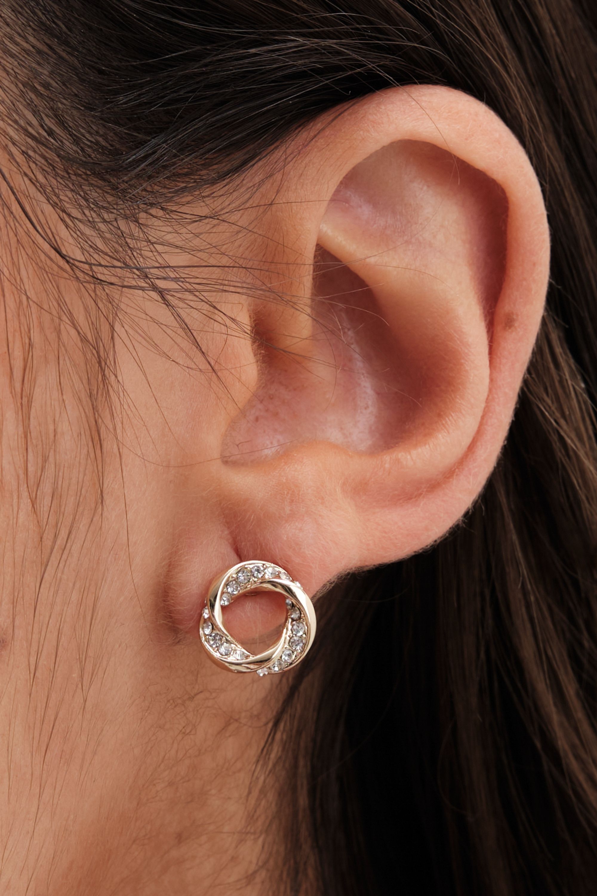 Jon Richard Gold Plated and Crystal Open Knot Set - Gift Box image 4