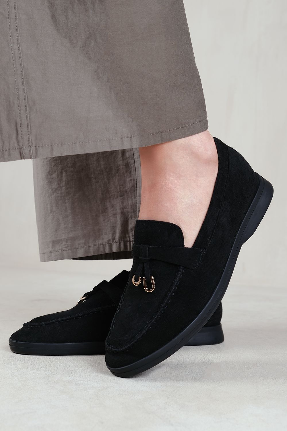 Where's That From 'Charming' Slip On Suede Loafers Metal Trim Tassel image 3
