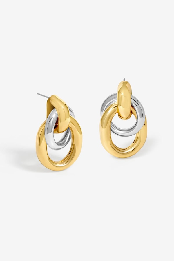 Jon Richard Two Tone Door Knocker Earrings