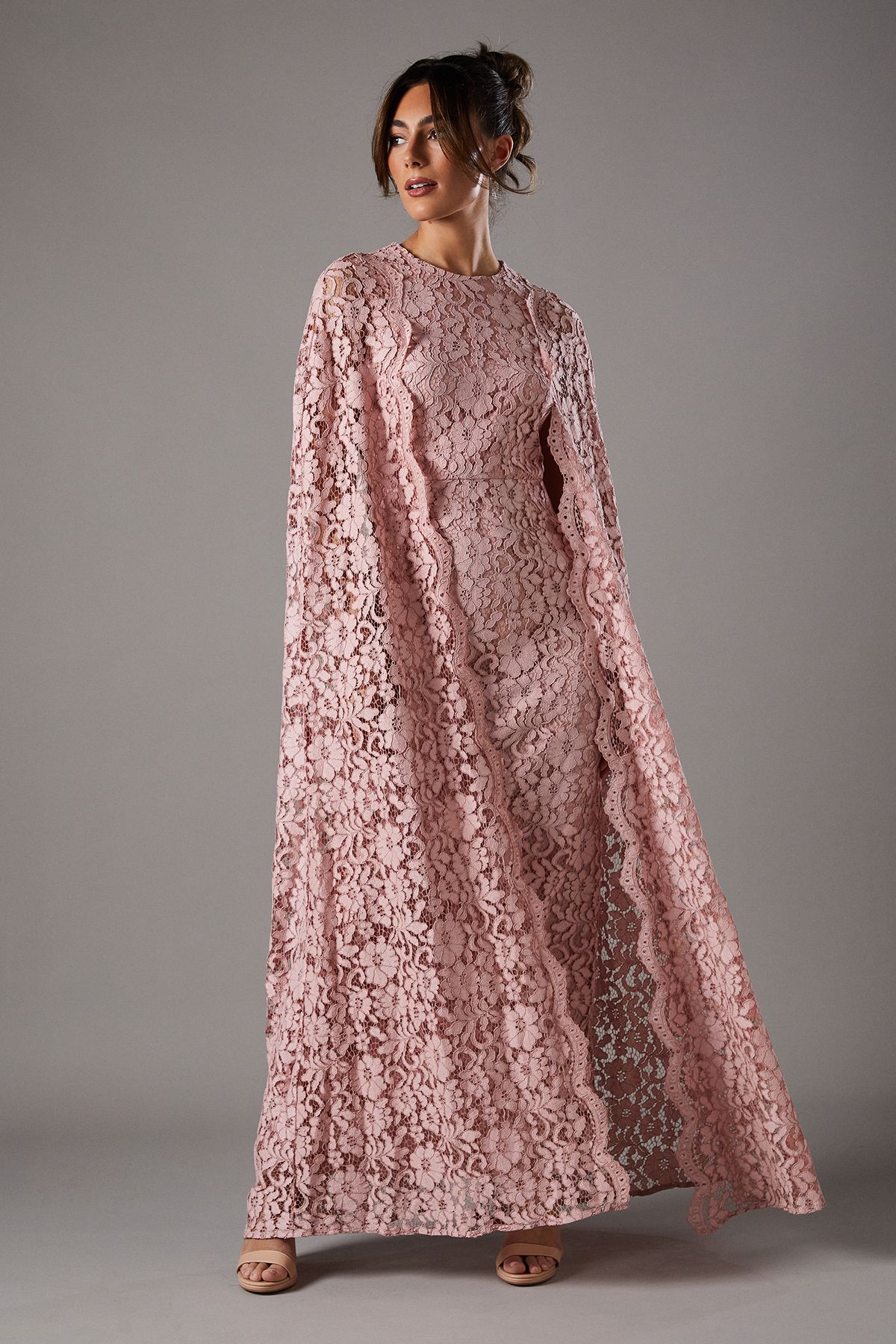 Coast Lace Cape Gown Blush image 1