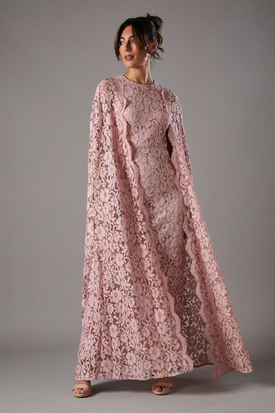 Coast Lace Cape Gown Blush