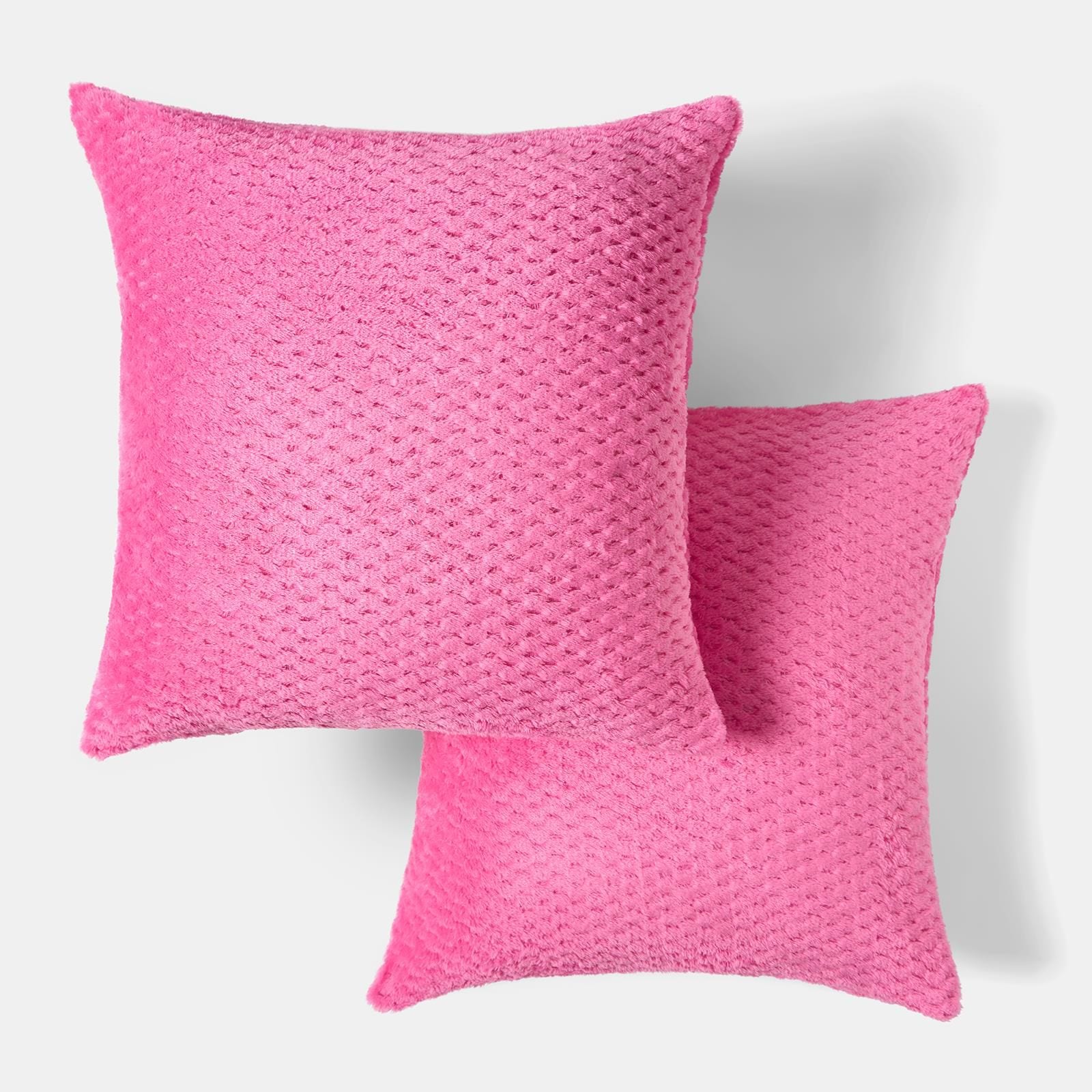 OHS 2 Pack of Waffle Fleece Square Cushion Covers image 3
