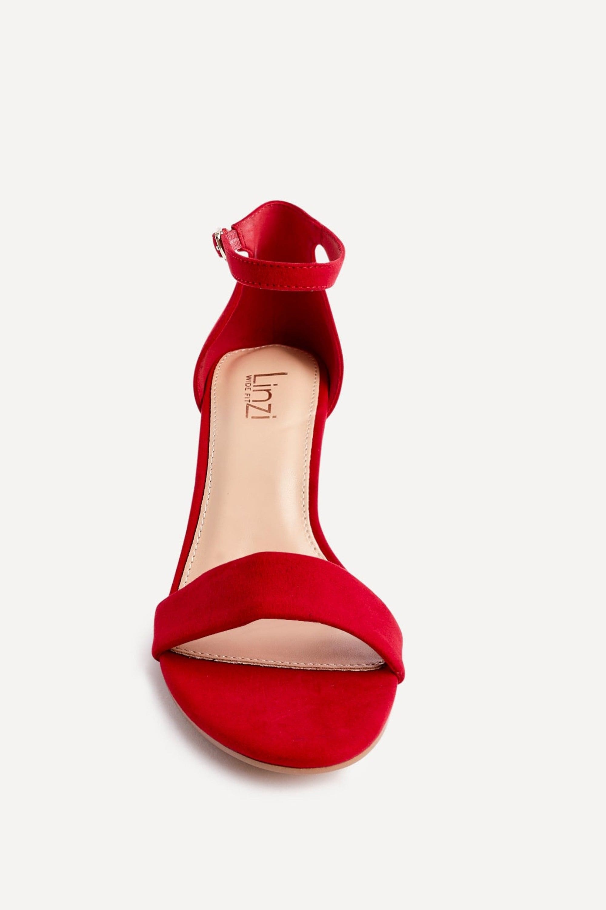 Linzi Legacy Wide Fit Red Suede Closed Back Block Heel image 4