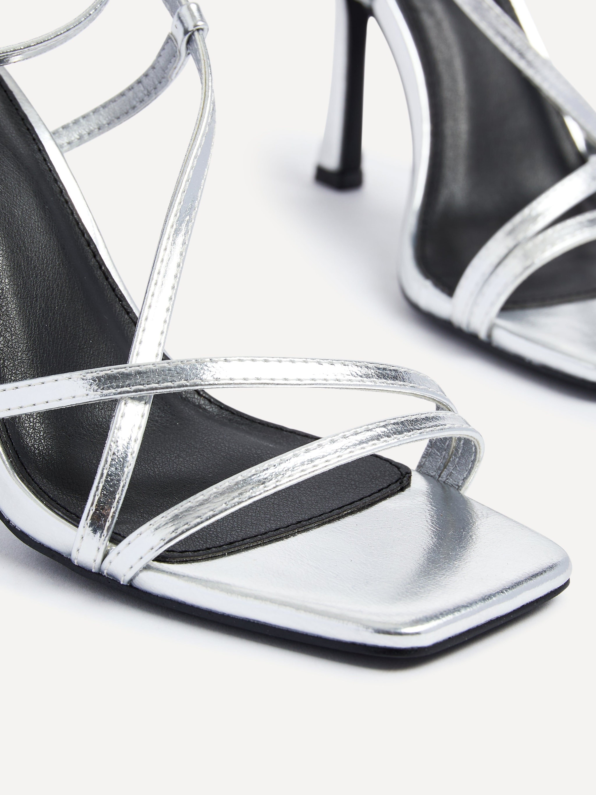 Linzi Savannah Silver Strappy Heels image 4