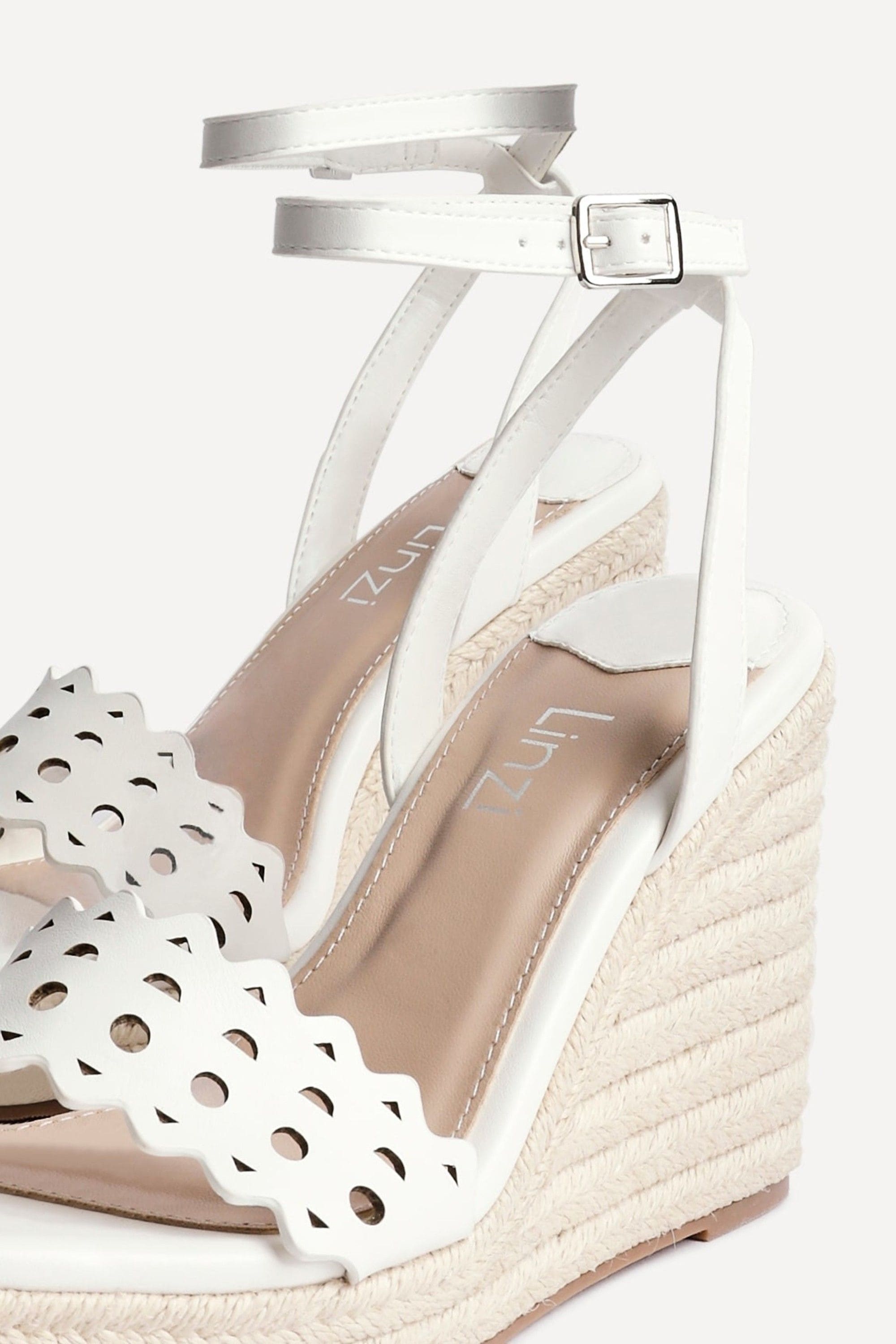 Linzi Mellow White Faux Leather Wedge image 5