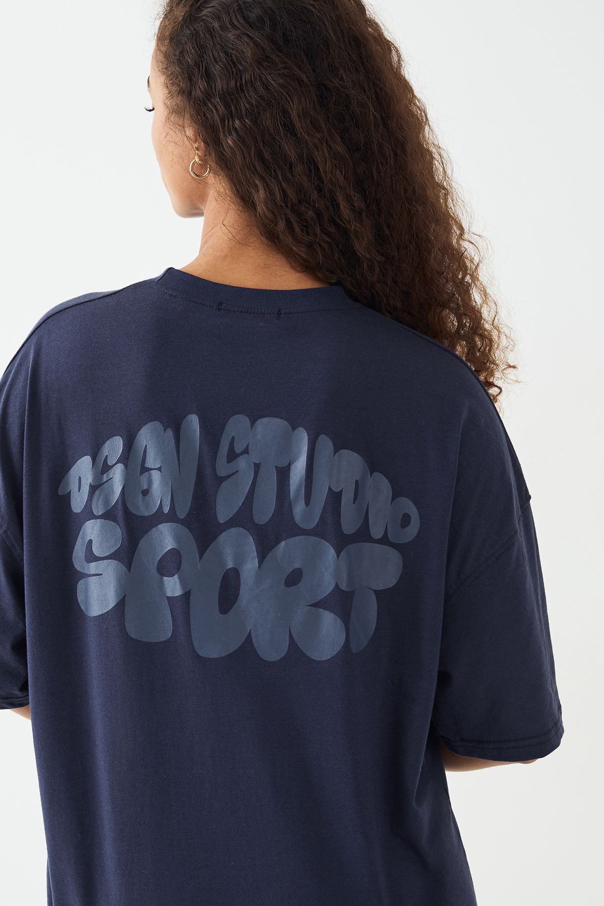 DSGN Studio DSGN Studio Sport Printed Oversized T-Shirt Navy image 4