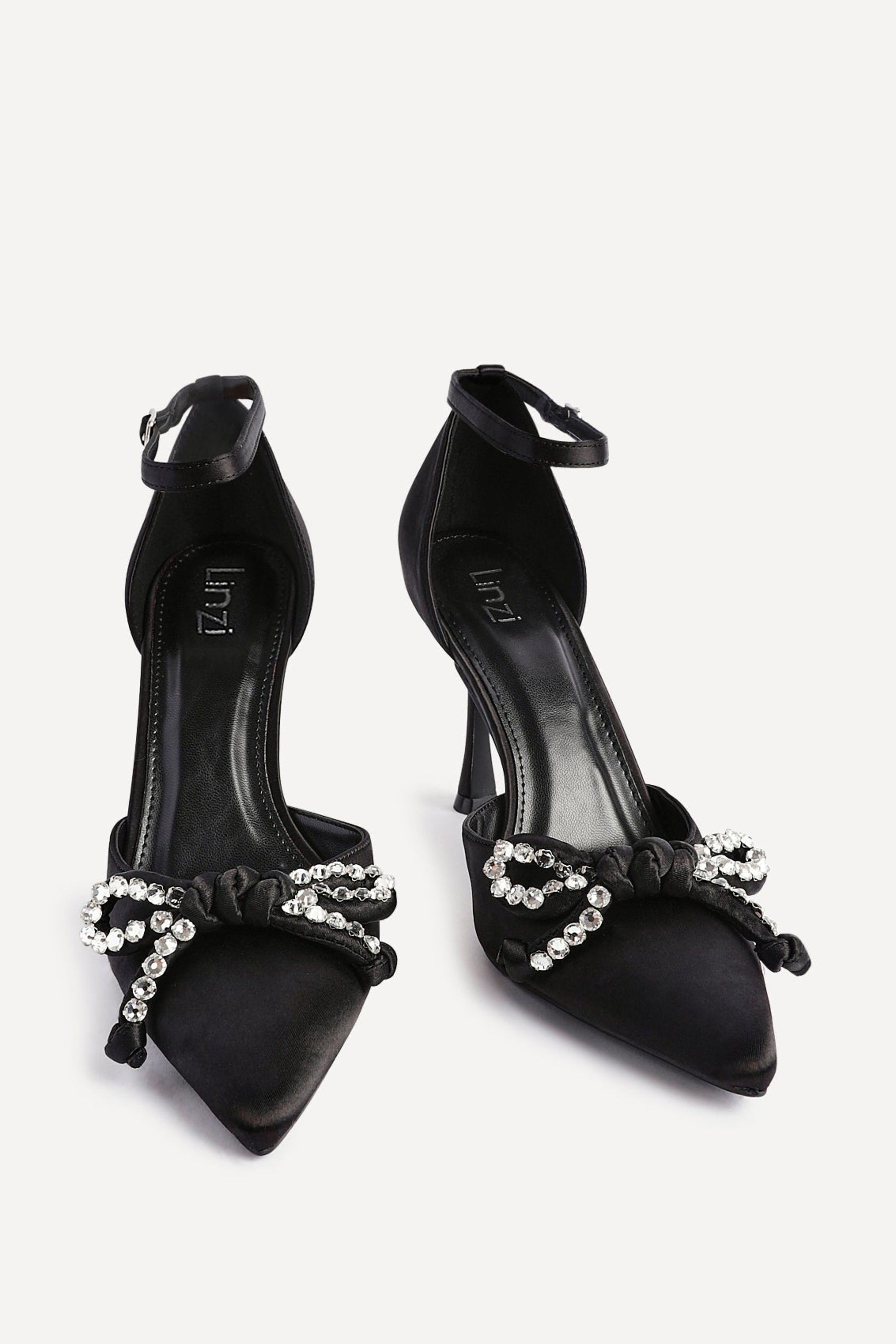 Linzi Glimpse Black Satin Court Heel image 3