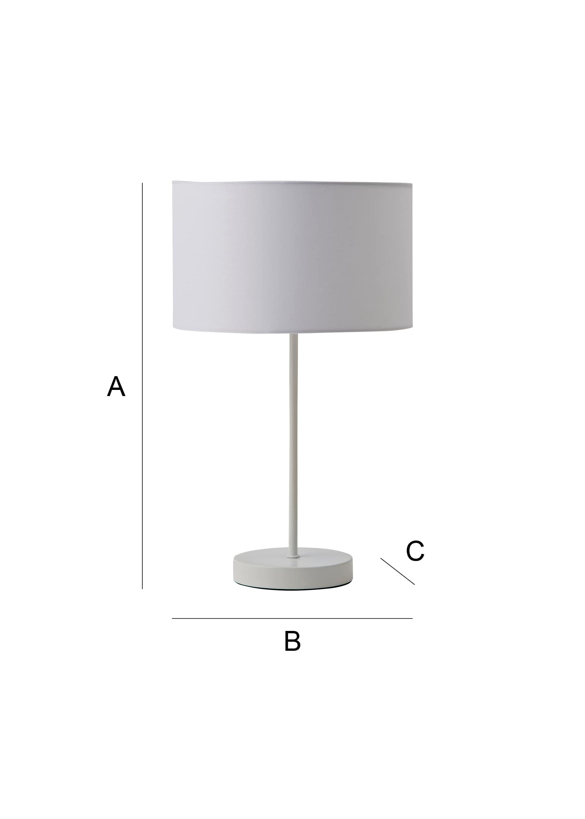 ValueLights Charlie White Metal Single Stem Table Lamp with Fabric Drum Lamp Shade image 8