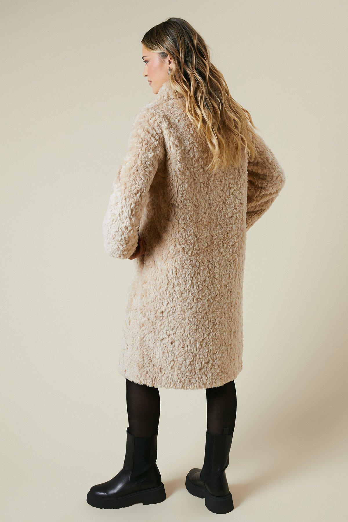Dorothy Perkins Teddy Coat Neutral image 3