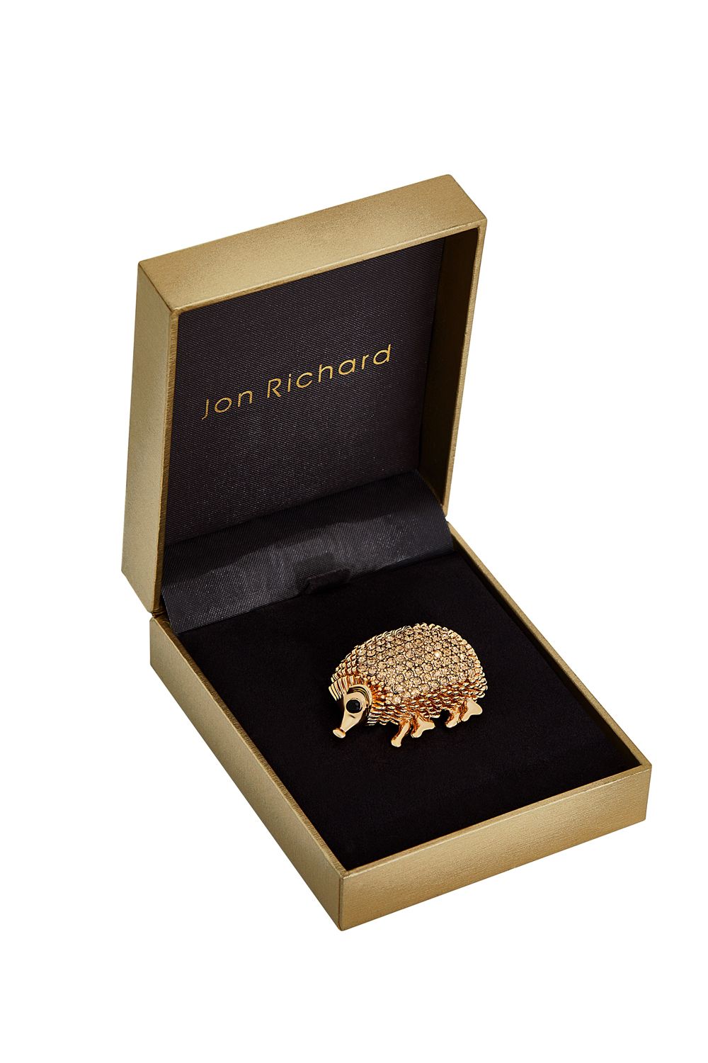 Jon Richard Novelty Cubic Zirconia Hedgehog Brooch - Gift Boxed image 1