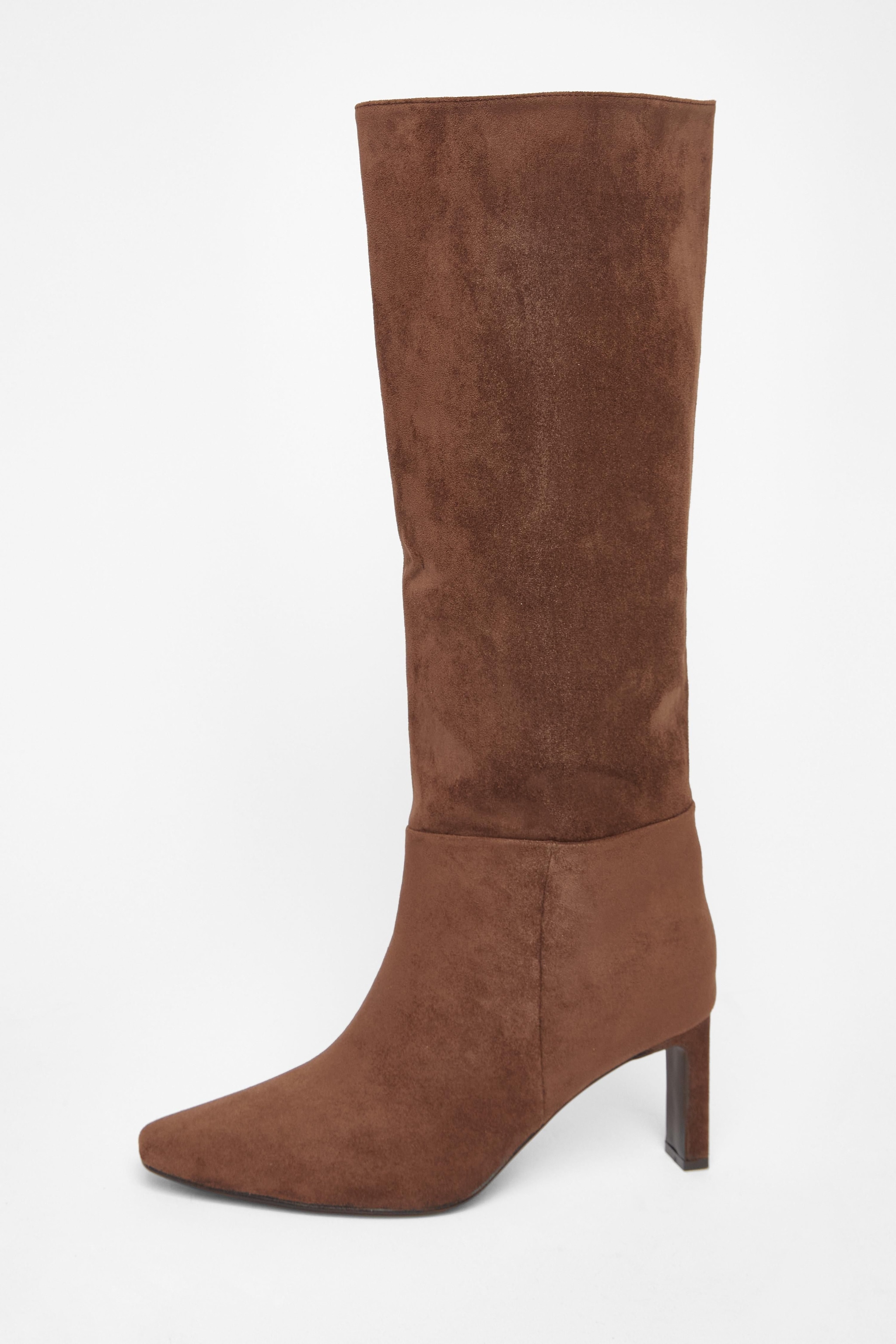 Quiz Brown Wide Fit Knee High Boots image 3