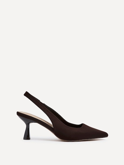 Linzi Presley Brown Scuba Sling Back Low Court Heel