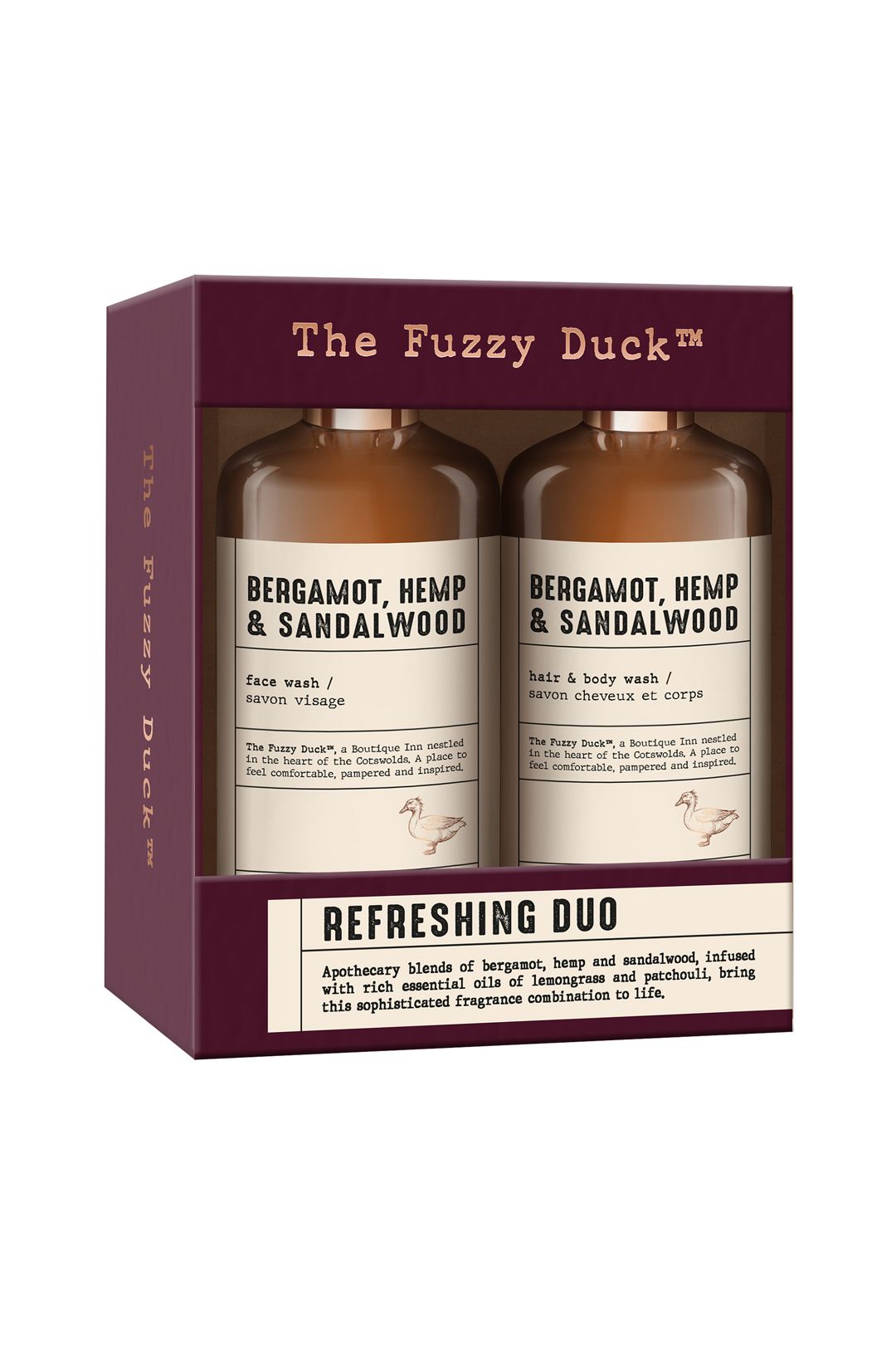 Baylis & Harding The Fuzzy Duck Bergamot, Hemp & Sandalwood Men's Refreshing Duo Gift Set Multi image 2